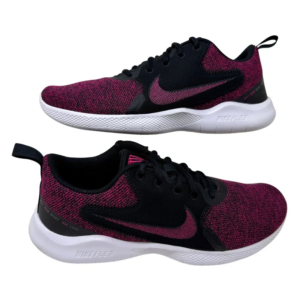 Nike Flex Experience Run 9 Running Shoes Black Fireberry CI9964-001 Womens Sz 10